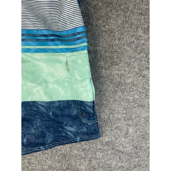 Airwalk Men's Size XLARGE swim trunks with Mesh inside Blue-mint green- grey NWT - Picture 12 of 16